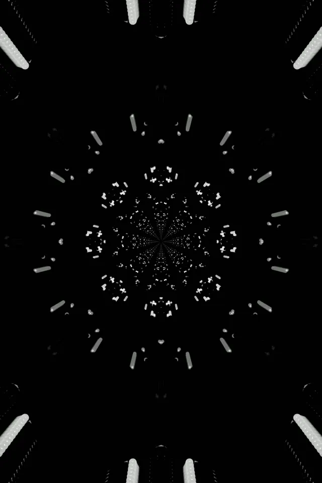 Neon Tunnel Fraktal Snøflak VJLoops 2:3 Foto Portrett 60fps Skjermsparer