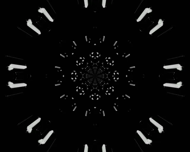 Neonový Tunel Fraktálová Sněhová Vločka Výbuch VJLoops 5:4 Industrial 60fps Spořič obrazovky