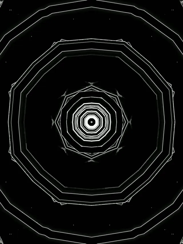 Túnel Neón Vórtice Decágono VJ Loop 60fps Salvapantallas 3:4 iPad Retrato