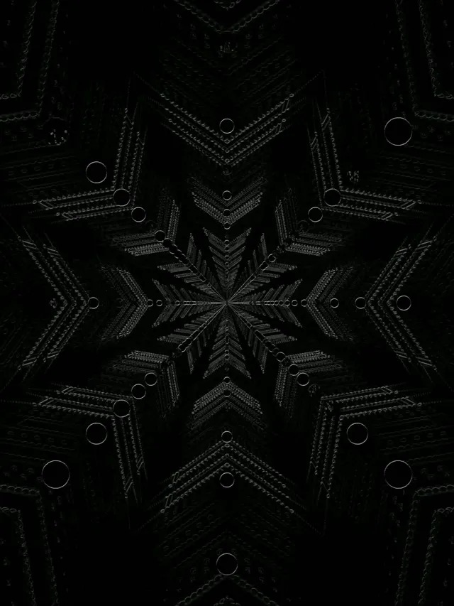 Dark Star Fractal Neon Tunnel 3:4 iPad Portrait 60fps Screensaver Vj Loop