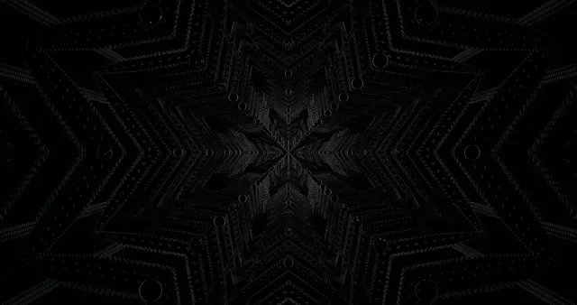 כוכב שחור פרקטל מנהרת ניאון 4K UHD 60fps רקע חי שומר מסך