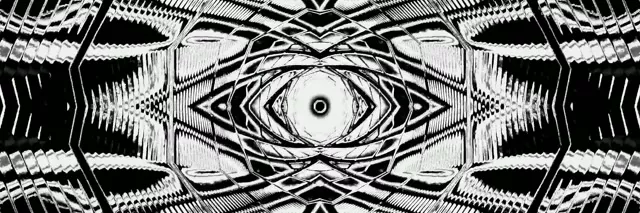 Terowongan Neon Hitam Putih Mata Screensaver 3:1 Triple Wide 60fps VJ Loop