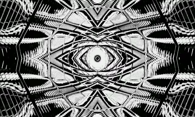 Чорно-Білий Неоновий Тунель Око Скрінсейвер 5:3 Wide 60fps VJ Loop PC