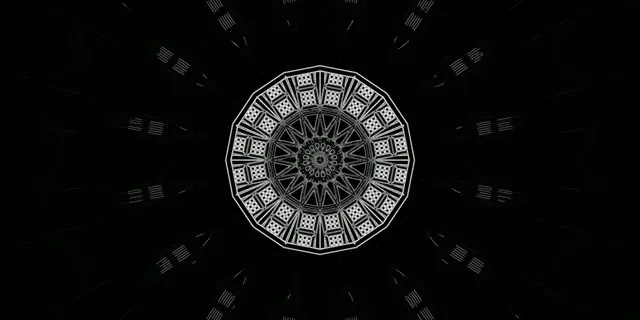 Túnel Neón Mandala Gótico VJ Loop 2:1 Univisium 60fps Salvapantallas