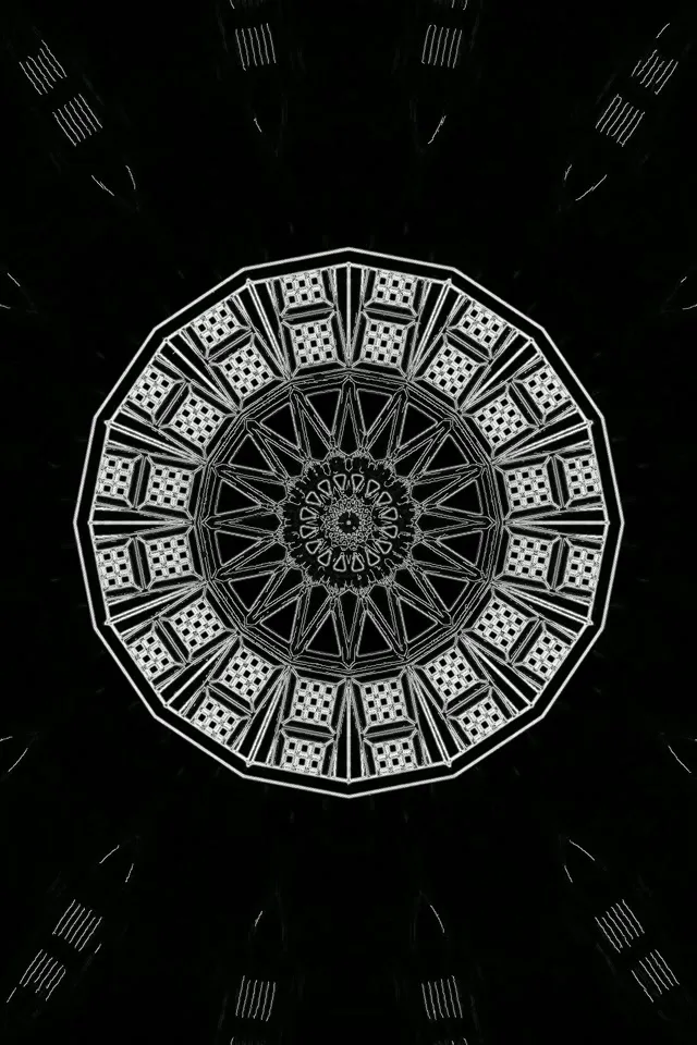 Neon Tunnel Mandala Starburst VJ Loop 2:3 Photo Portrait 60fps Screensaver