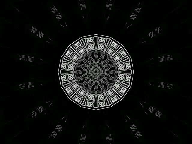 Neono Tunelis Kaleidoskopas Mandala VJ Loop 4:3 Classic 60fps Ekrano Užsklanda