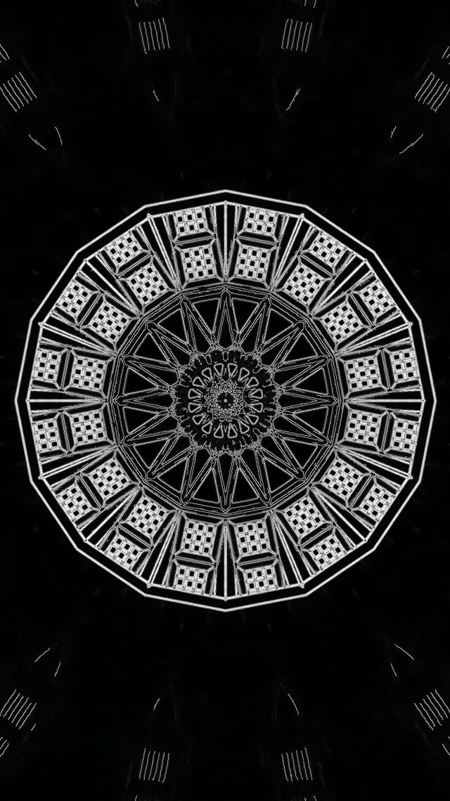 Neon Tunnel Kaleidoskop Stjerne Mandala VJ Loop 9:16 Reels 60fps Pauseskærm