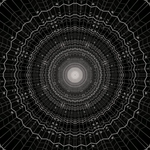 Neon Tunnel Spider Web Vortex VJ Loop 1:1 Square 60fps Screensaver