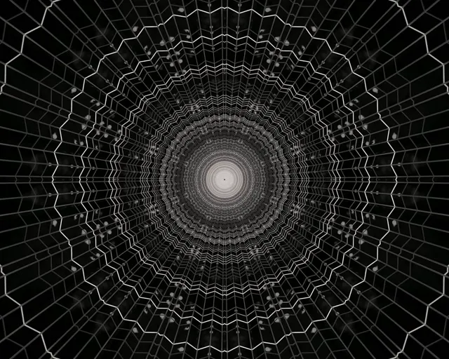 Túnel Neón Vórtice Tela de Araña VJ Loop 5:4 Industrial 60fps Protector de Pantalla