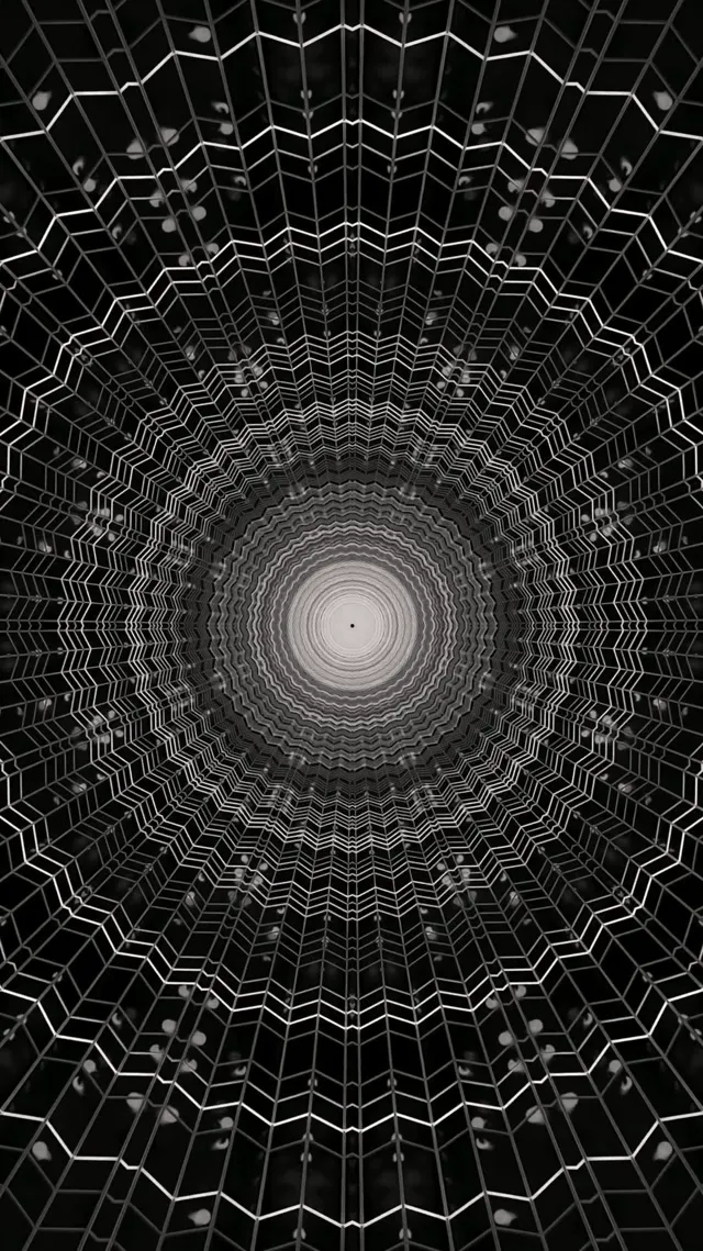 Neon Tunnel Spider Web Vortex 9:16 Reels 60fps Screensaver Vj Loop