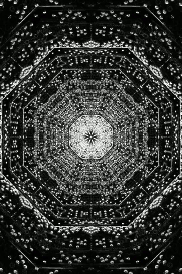 Neon Tunnel Fraktal Oktagon Virvel 2:3 Foto Portrett 60fps Skjermsparer VJLoops