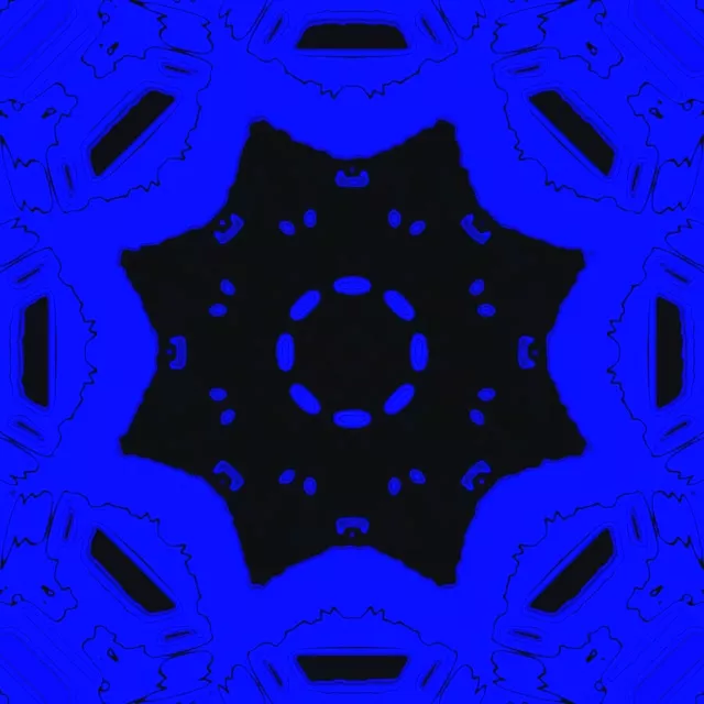 Blue Black Star Neon Tunnel Screensaver 1:1 Square 60fps Vj Loop