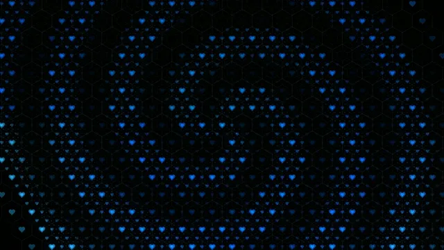 Blue hearts 4K seamless looping motion background for video production