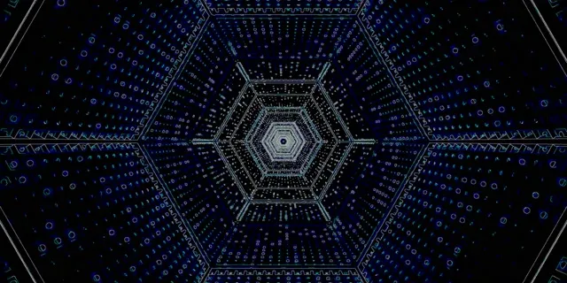 Neon Tunnel Hexagon Vortex VJ Loop 60fps 2:1 Univisium Screensaver