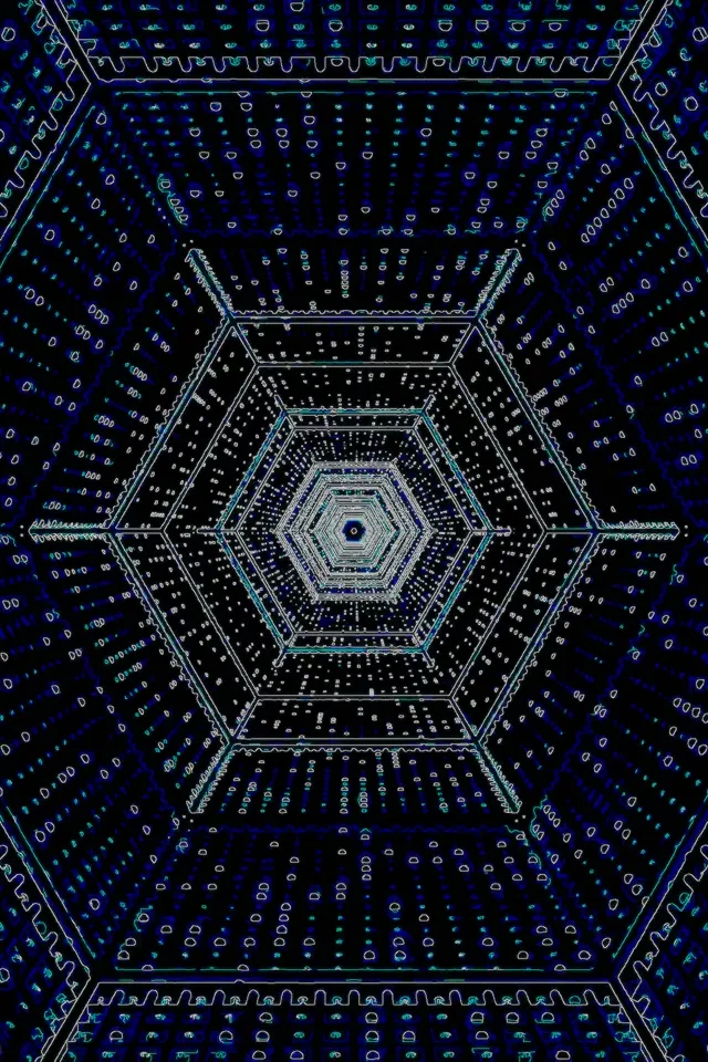 Неоновий Тунель Шестикутник Вихор VJLoops 60fps 2:3 Фото Портрет Заставка