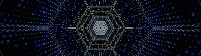 Neon Tunnel Hexagon Vortex Blue VJ Loop 60fps Screensaver 32:9 Super Ultrawide