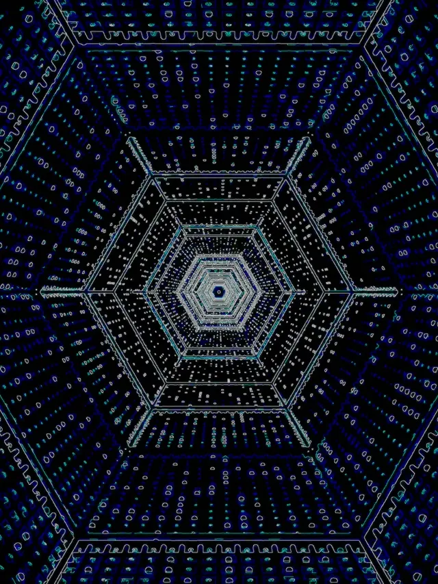 Neon Tüneli Altıgen Girdap VJLoops 3:4 iPad Portrait 60fps Ekran Koruyucu