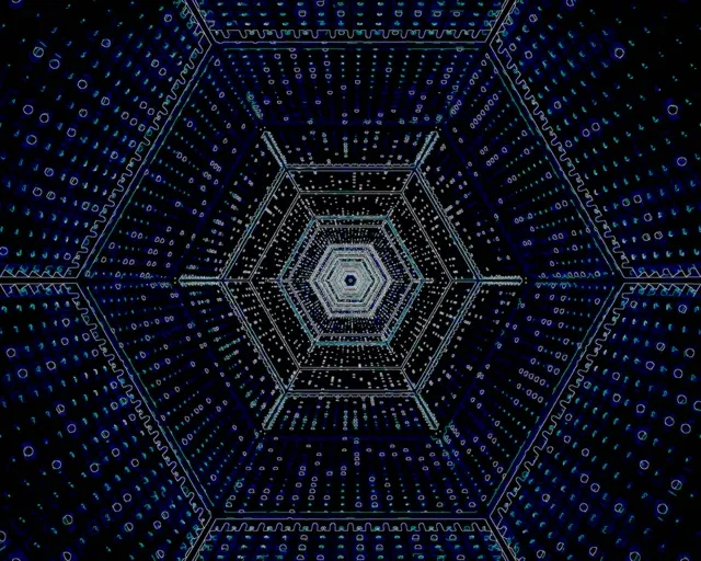 Neon Tunnel Hexagon Vortex Vj Loop 5:4 Industrial 60fps Screensaver