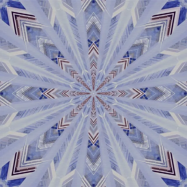 Modrý kaleidoskop neonový tunel spořič obrazovky 1:1 čtverec 60fps VJ Loop