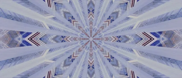 Blue Neon Tunnel Kaleidoscope Screensaver 21:9 Ultrawide 60fps VJ Loop