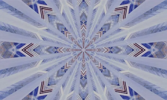 Blou Kaleidoskoop Neon Tonnel Skermbeveiliging 5:3 Wyd 60fps VJLoops