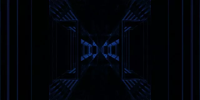 Blou Neon Tonnel Gang Loop 2:1 Univisium 60fps Skermsaver VJLoops