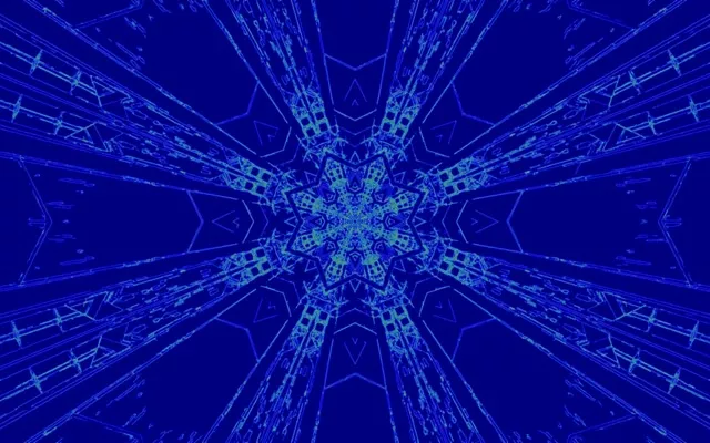 Modri Neon Tunel Kaleidoskop Ohranjevalnik Zaslona 16:10 MacBook 60fps VJ Loop