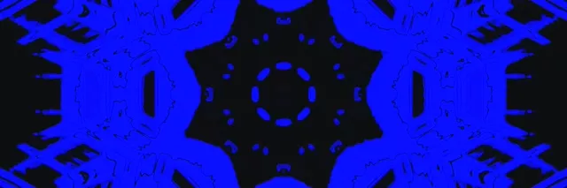 Blue تونل نئون Kaleidoscope Screensaver 3:1 Triple Wide 60fps VJ Loop