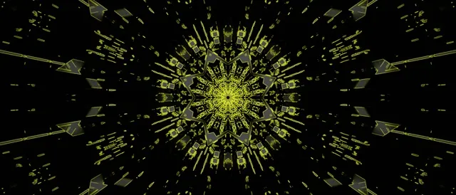 Neon Tunnel Blue Kaleidoscope Burst Vj Loop 21:9 Ultrawide 60fps Screensaver