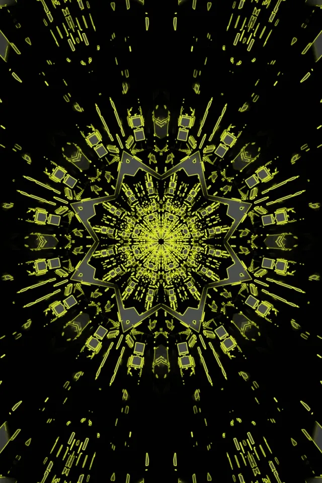 Túnel de Neón Caleidoscopio Estrella Azul VJ Loop 2:3 Photo Portrait 60fps Salvapantallas