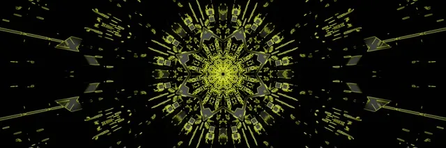 Neon Tunnel Blue Kaleidoscope Burst VJ Loop 3:1 Triple Wide 60fps Screensaver