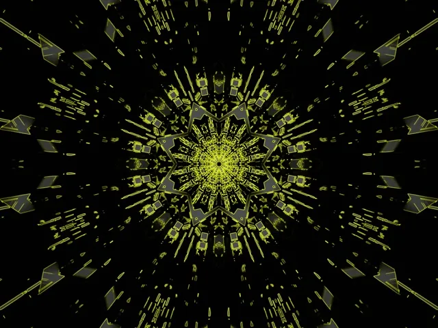 Neon Tunnel Blaue Stern Kaleidoskop Vj Loop 4:3 Classic 60fps Bildschirmschoner