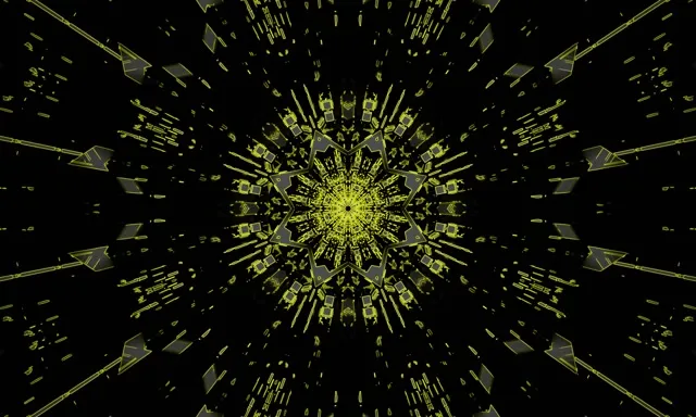 Neonový tunel modrý kaleidoskop hvězdný výbuch VJ Loop 5:3 Wide 60fps spořič obrazovky