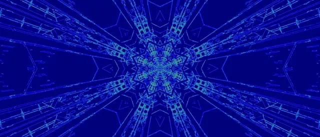 Blue Neon Tunnel Mandala Screensaver 21:9 Ultrawide 60fps VJ Loop