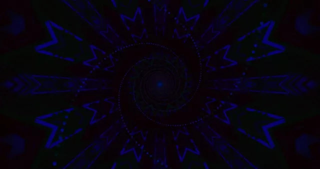 Tunel Neon Blu Mandala Ruajtës Ekrani 4K UHD 60fps VJ Loop