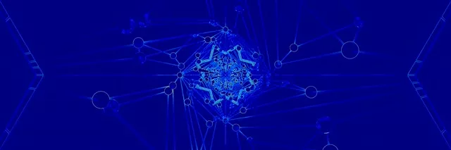 Mėlynas Neon Tunelis Tinklas 3:1 Trigubai Platus 60fps Užsklanda VJ Loop