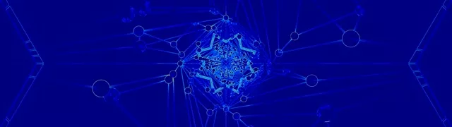 Tunel Neon Albastru Rețea 60fps Screensaver 32:9 Super Ultrawide VJ Loop