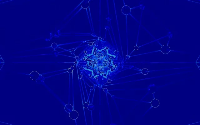 Túnel Neón Azul Rede Protector de Pantalla 16:10 MacBook 60fps VJLoops