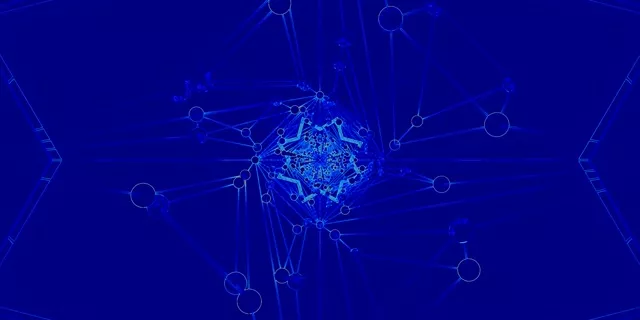 Син Неон Тунел Мрежа Чувар на Екранот 2:1 Univisium 60fps VJ Loop