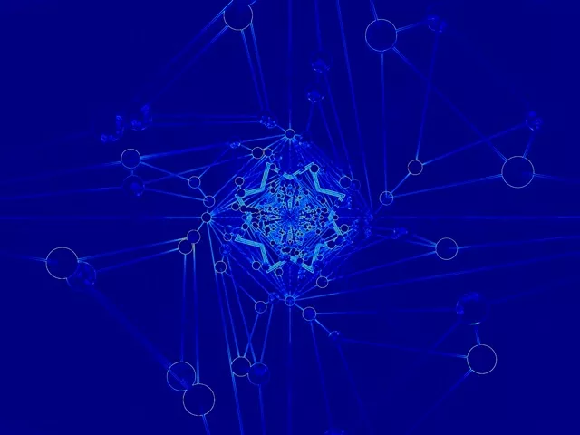 Zilais Neona Tunelis Tīkls Ekrānsaudzētājs 4:3 klasisks 60fps VJLoops