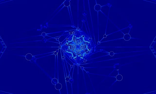 Blå Neon Tunnel Nettverk Skjermbeskytter 5:3 Bred 60fps VJ Loop