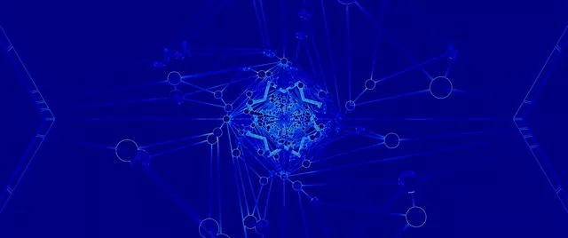 Blou Neon Tonnel Netwerk Skermbeveiliging 60fps 2.39:1 Cinemascope VJLoops