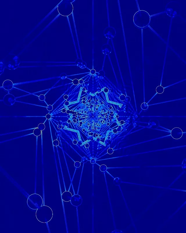 Đường Hầm Neon Xanh Dương Mạng Lưới Screensaver 60fps 4:5 Instagram VJ Loop