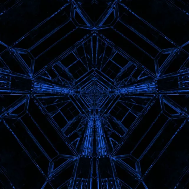 Blue Neon Tunnel Screensaver 1:1 Square 60fps VJ Loop PC Laptop