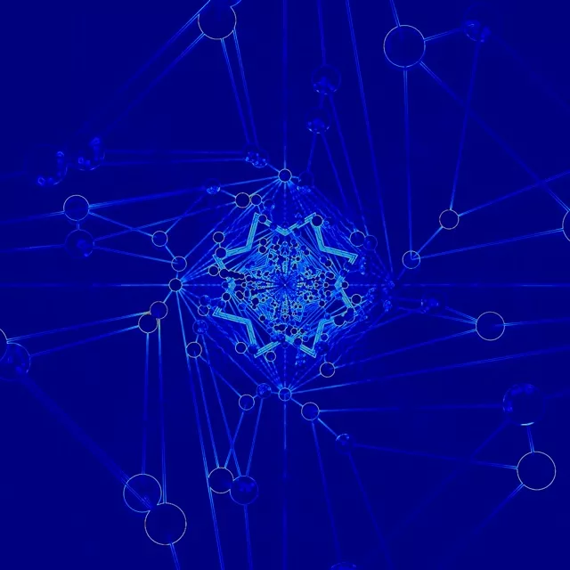 Mėlynas Neon Tunelis Užsklanda 1:1 Kvadratas 60fps VJ Loop PC Nešiojamasis