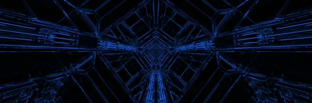 Sinine Neoon Tunnel Ekraanisäästja 3:1 Kolmekordne Lai 60fps VJ Loop