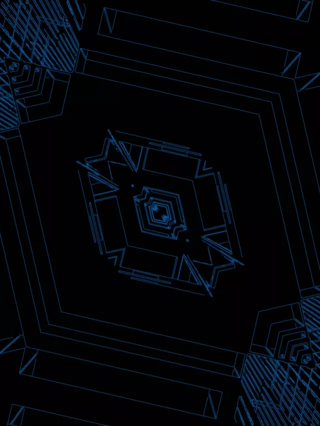 Zilais Neona Tunelis Ekrānsaudzētājs 3:4 iPad Portrets 60fps VJLoops