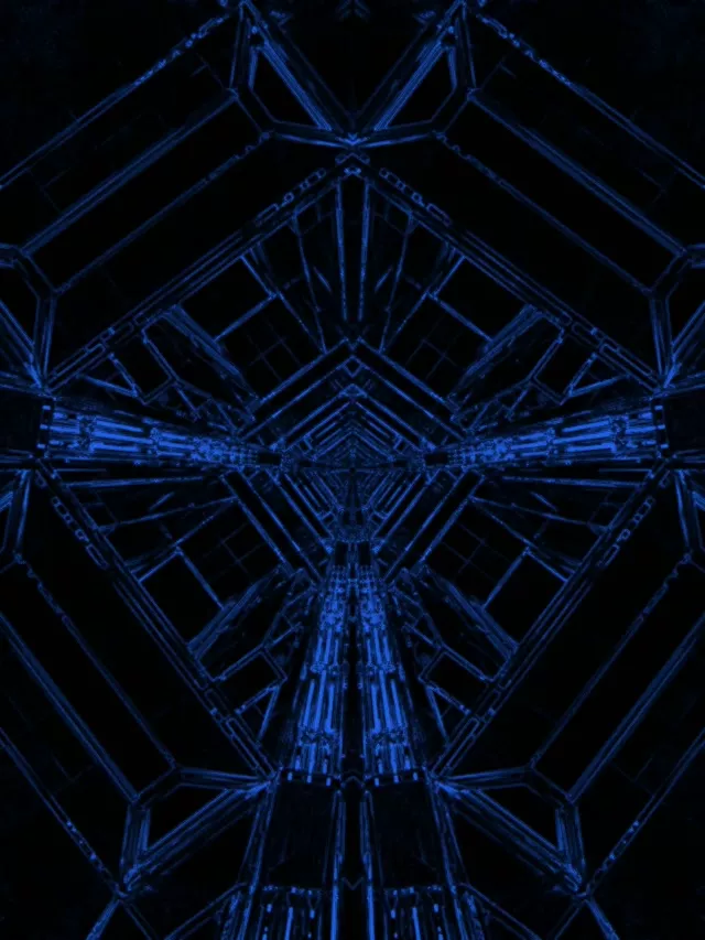 Zilais Neona Tunelis Ekrānsaudzētājs 3:4 iPad Portrets 60fps VJLoops