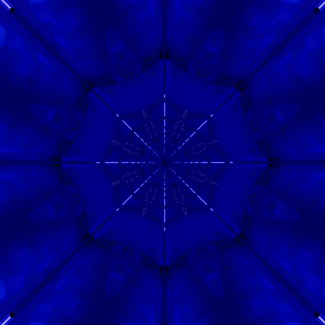 Neon Tunnel Blue Kaleidoscope Snowflake VJ Loop 1:1 Square 60fps Screensaver