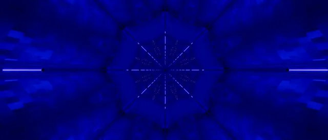 Neon Tunnel Blue Kaleidoscope Star Vj Loop 21:9 Ultrawide 60fps Screensaver